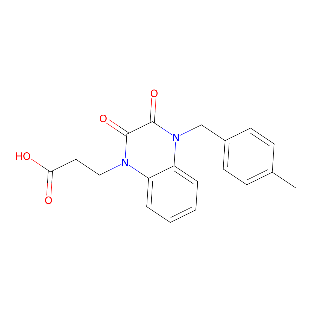 3-[4-(4-Methylbenzyl)-2,3-dioxo-3,4-dihydroquinoxalin-1(2H)-yl]propanoic acid molecular structure, CAS 1243079-97-1