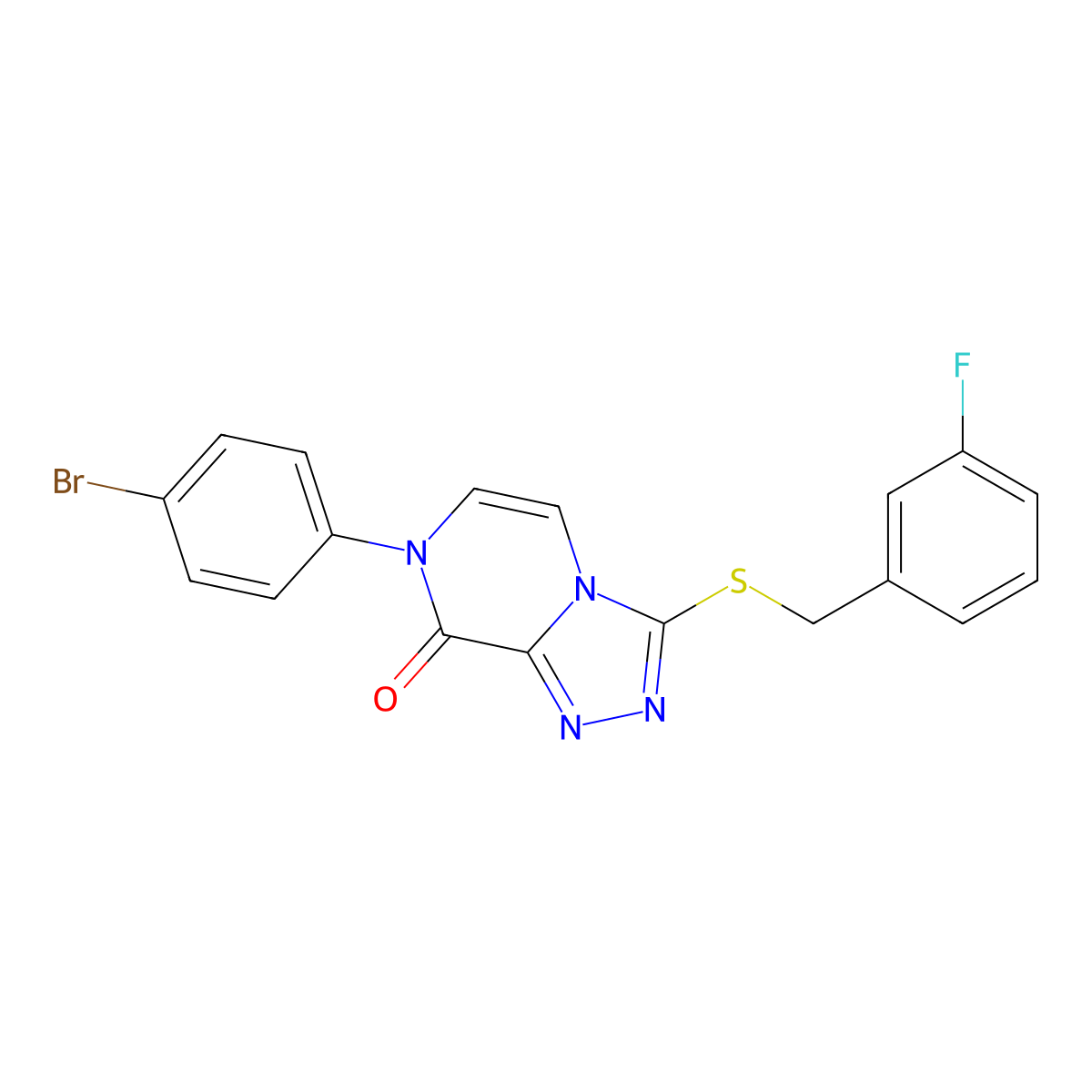 7-(4-bromophenyl)-3-((3-fluorobenzyl)thio)-[1,2,4]triazolo[4,3-a]pyrazin-8(7H)-one molecular structure, CAS 1243085-68-8