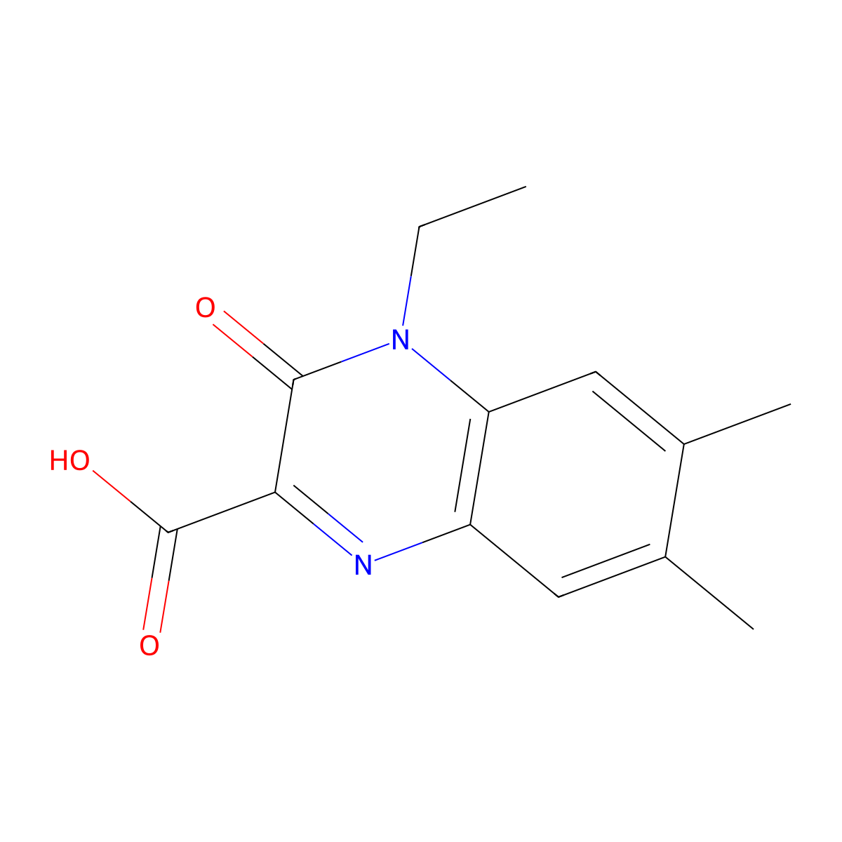 4-Ethyl-6,7-dimethyl-3-oxo-3,4-dihydroquinoxaline-2-carboxylic acid molecular structure, CAS 1243088-27-8