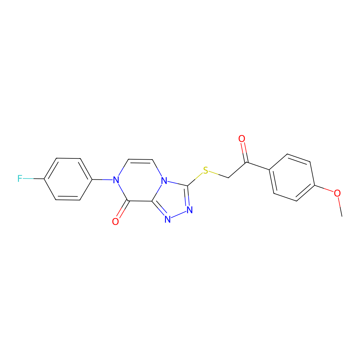 7-(4-fluorophenyl)-3-((2-(4-methoxyphenyl)-2-oxoethyl)thio)-[1,2,4]triazolo[4,3-a]pyrazin-8(7H)-one molecular structure, CAS 1243088-45-0