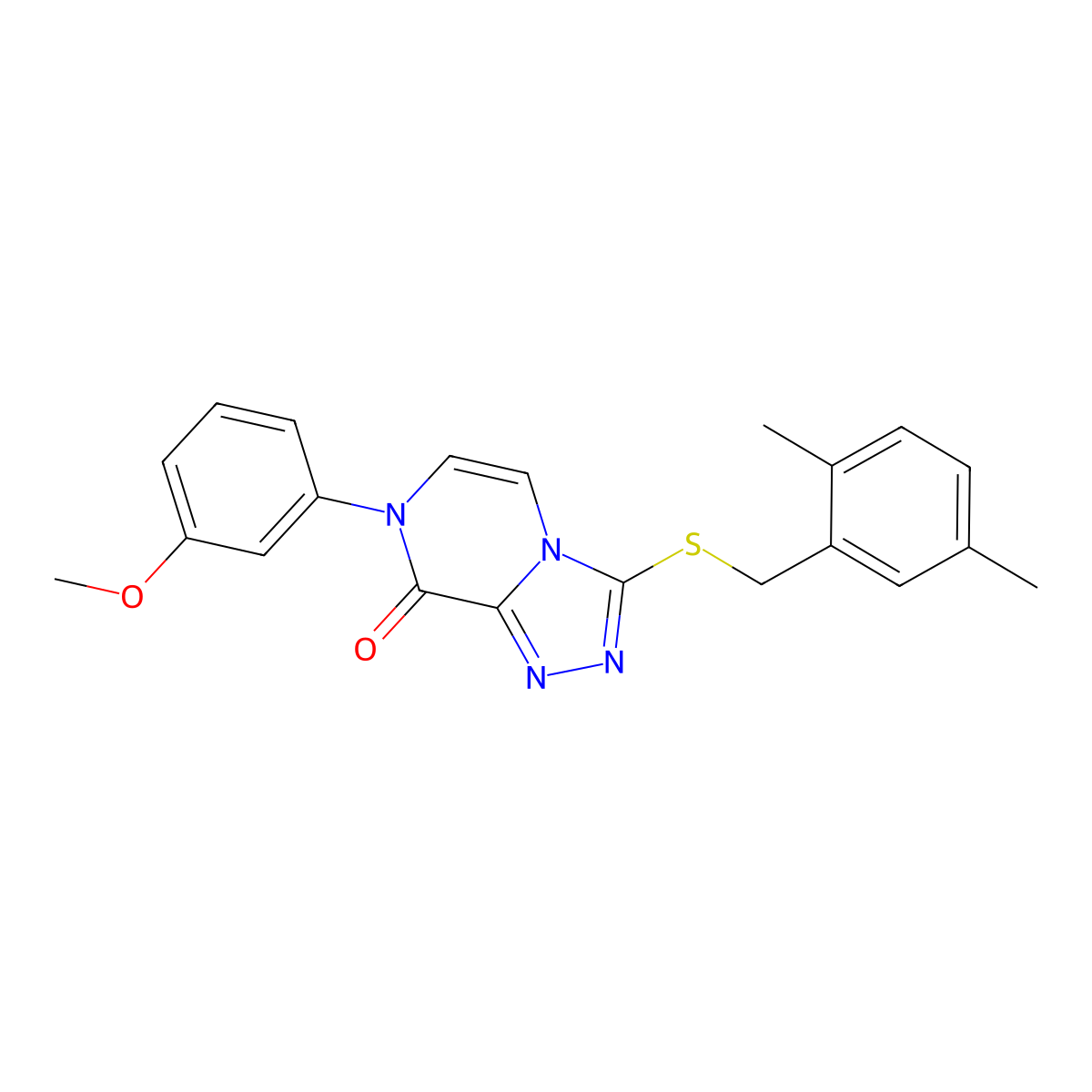 3-((2,5-dimethylbenzyl)thio)-7-(3-methoxyphenyl)-[1,2,4]triazolo[4,3-a]pyrazin-8(7H)-one molecular structure, CAS 1243089-17-9