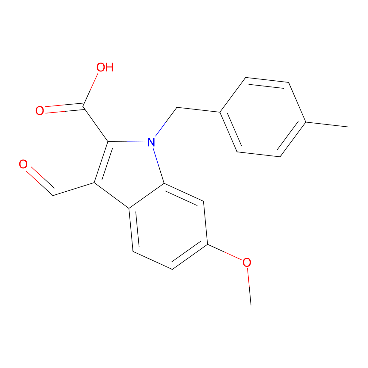 3-Formyl-6-methoxy-1-(4-methylbenzyl)-1H-indole-2-carboxylic acid molecular structure, CAS 1243089-67-9