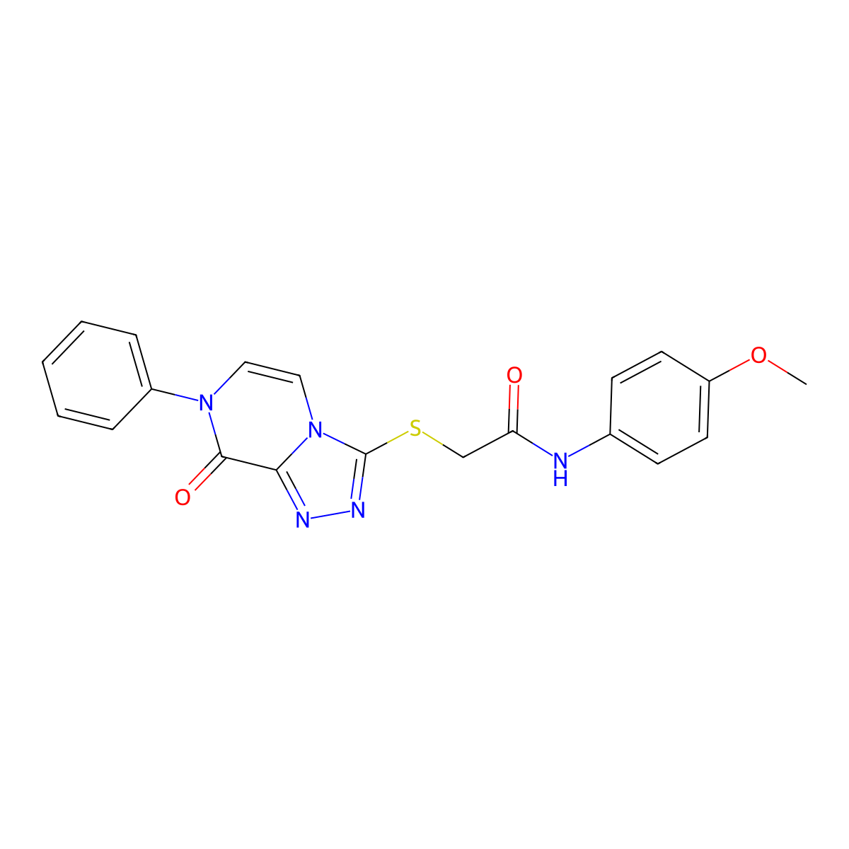 N-(4-methoxyphenyl)-2-((8-oxo-7-phenyl-7,8-dihydro-[1,2,4]triazolo[4,3-a]pyrazin-3-yl)thio)acetamide molecular structure, CAS 1243090-19-8