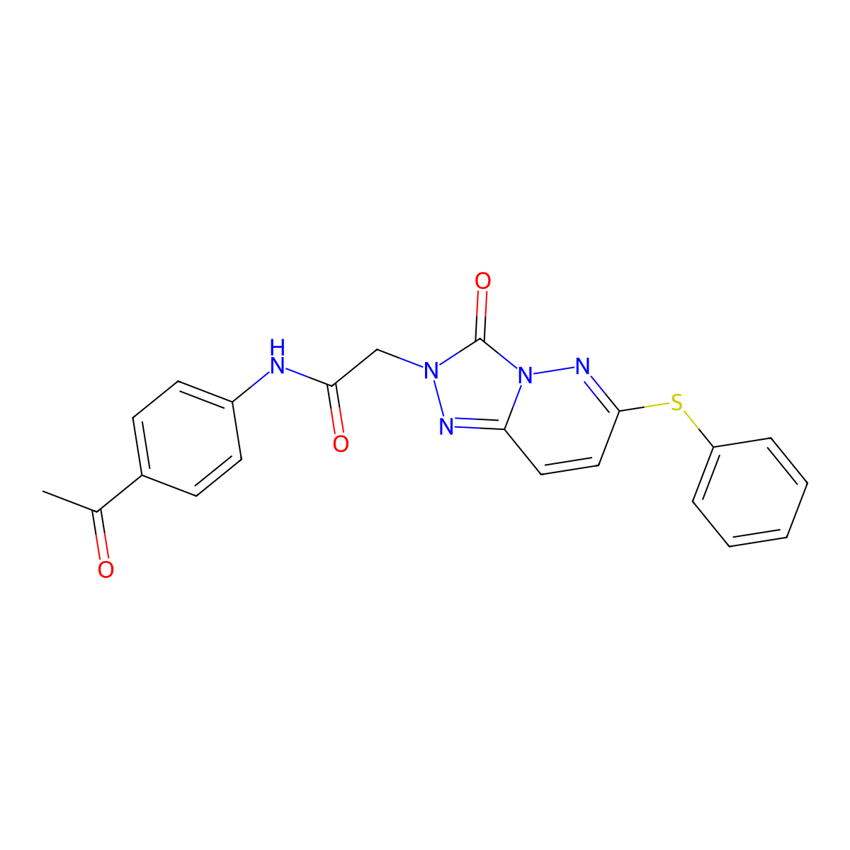 N-(4-acetylphenyl)-2-[3-oxo-6-(phenylsulfanyl)-2H,3H-[1,2,4]triazolo[4,3-b]pyridazin-2-yl]acetamide molecular structure, CAS 1243090-60-9