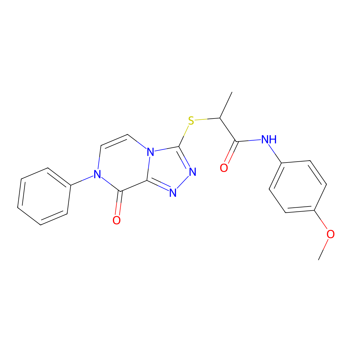 N-(4-methoxyphenyl)-2-({8-oxo-7-phenyl-7H,8H-[1,2,4]triazolo[4,3-a]pyrazin-3-yl}sulfanyl)propanamide molecular structure, CAS 1243091-92-0