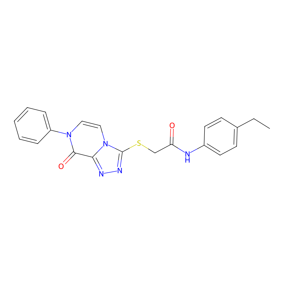 N-(4-ethylphenyl)-2-({8-oxo-7-phenyl-7H,8H-[1,2,4]triazolo[4,3-a]pyrazin-3-yl}sulfanyl)acetamide molecular structure, CAS 1243092-78-5