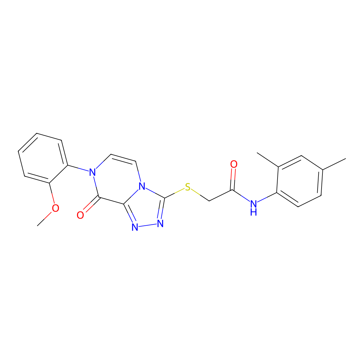 N-(2,4-dimethylphenyl)-2-((7-(2-methoxyphenyl)-8-oxo-7,8-dihydro-[1,2,4]triazolo[4,3-a]pyrazin-3-yl)thio)acetamide molecular structure, CAS 1243094-06-5