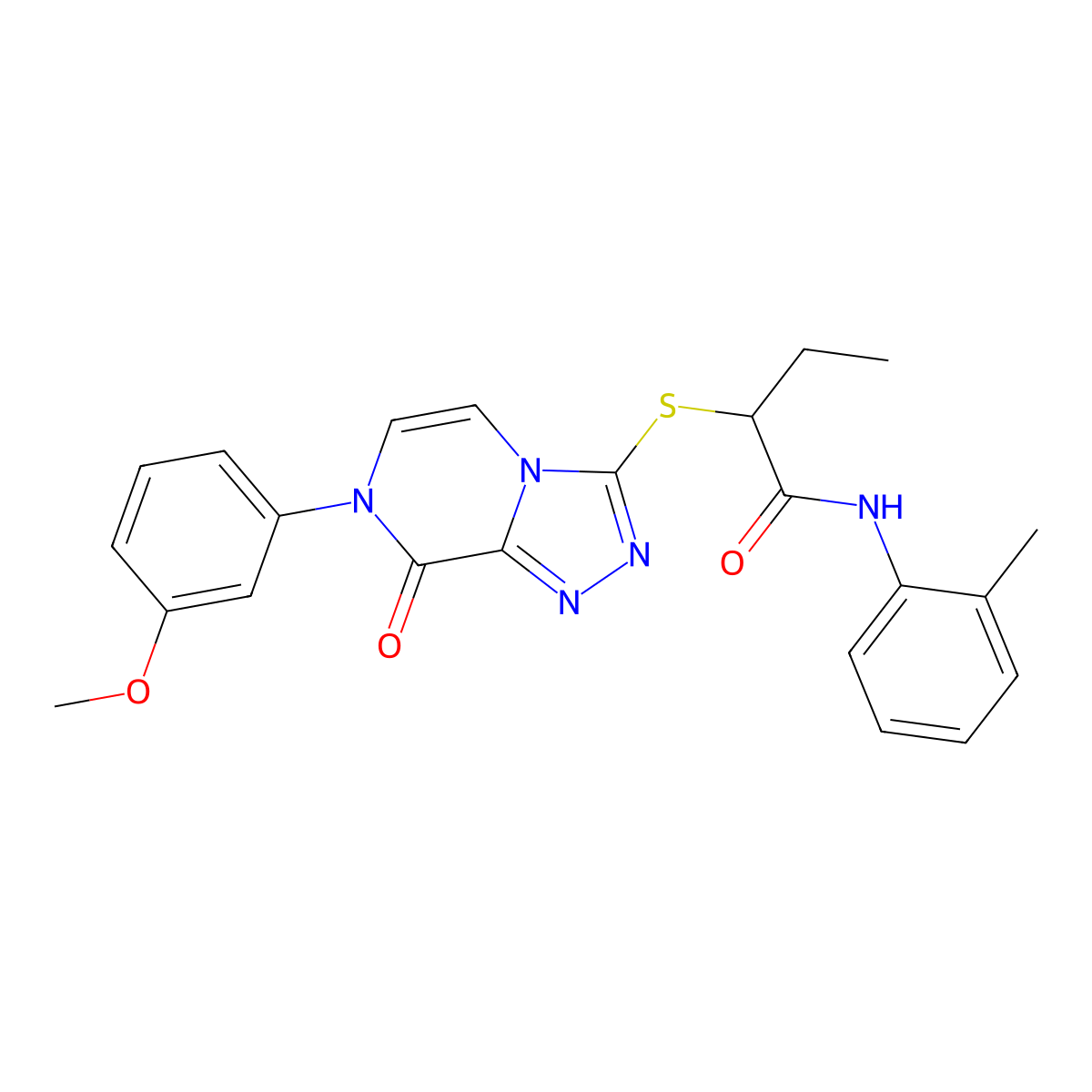 2-{[7-(3-methoxyphenyl)-8-oxo-7H,8H-[1,2,4]triazolo[4,3-a]pyrazin-3-yl]sulfanyl}-N-(2-methylphenyl)butanamide molecular structure, CAS 1243096-17-4