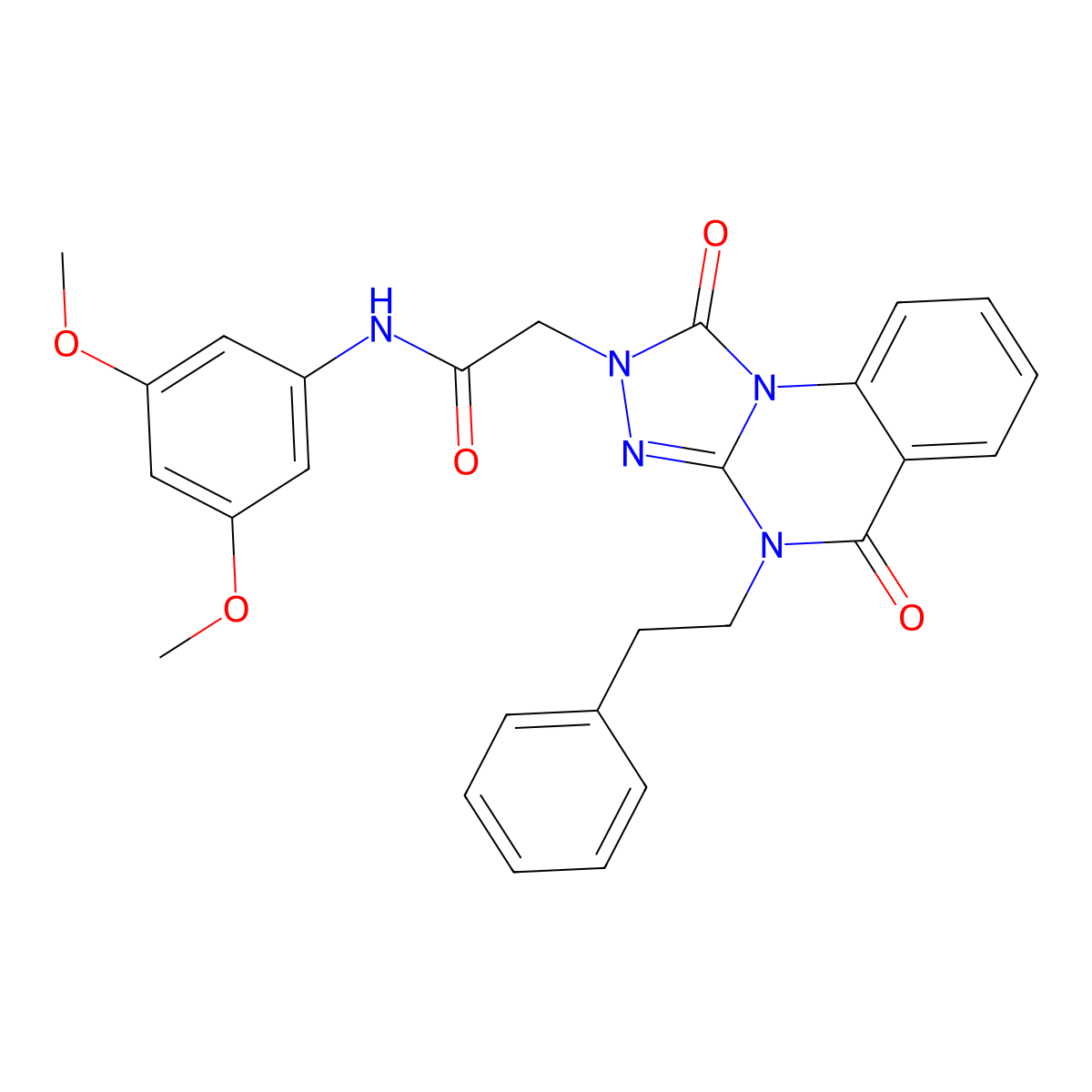 N-(3,5-dimethoxyphenyl)-2-[1,5-dioxo-4-(2-phenylethyl)-1H,2H,4H,5H-[1,2,4]triazolo[4,3-a]quinazolin-2-yl]acetamide molecular structure, CAS 1243098-48-7