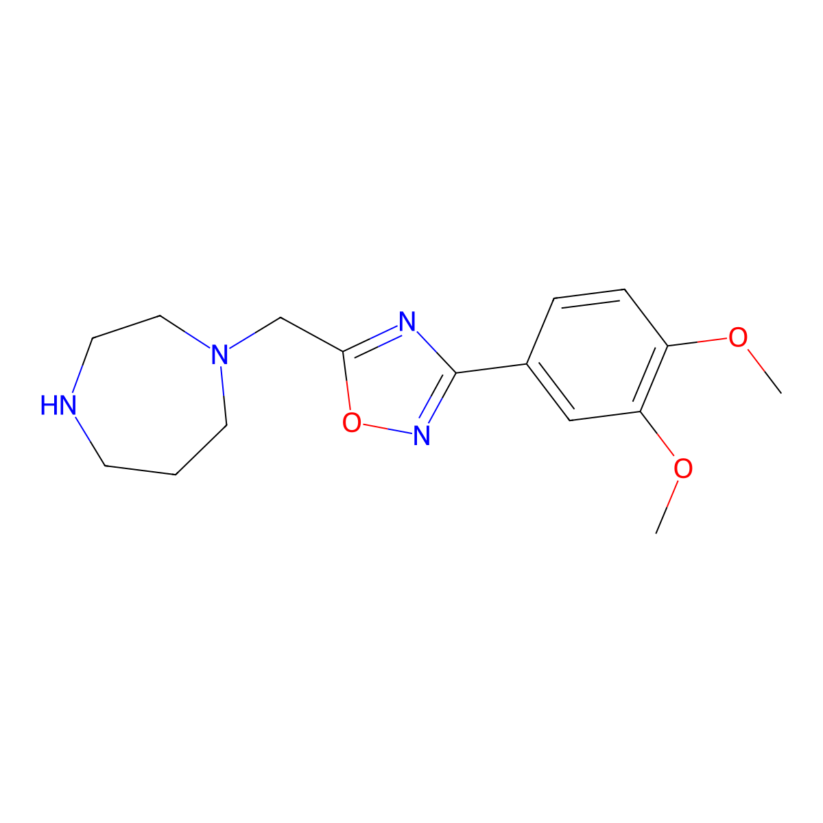 1-{[3-(3,4-Dimethoxyphenyl)-1,2,4-oxadiazol-5-yl]methyl}-1,4-diazepane molecular structure, CAS 1243100-90-4