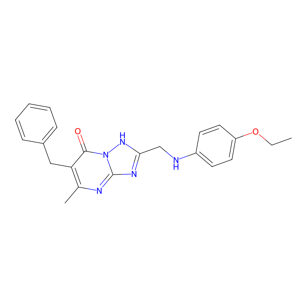 6-benzyl-2-{[(4-ethoxyphenyl)amino]methyl}-5-methyl[1,2,4]triazolo[1,5-a]pyrimidin-7(4H)-one molecular structure, CAS 1243101-85-0
