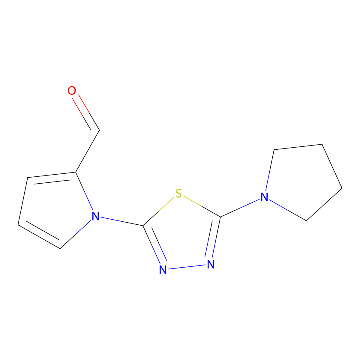 1-(5-Pyrrolidin-1-yl-1,3,4-thiadiazol-2-yl)-1H-pyrrole-2-carbaldehyde molecular structure, CAS 1243102-08-0