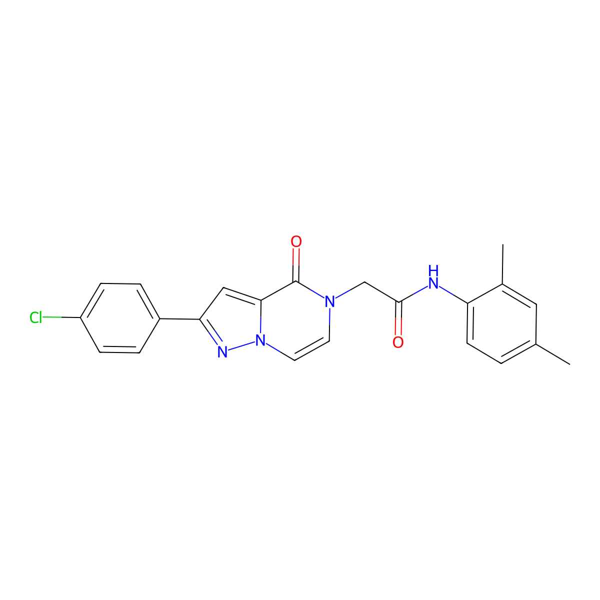 2-[2-(4-chlorophenyl)-4-oxopyrazolo[1,5-a]pyrazin-5(4H)-yl]-N-(2,4-dimethylphenyl)acetamide molecular structure, CAS 1243104-28-0