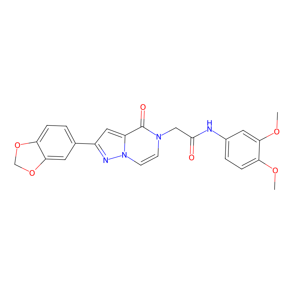 2-[2-(1,3-benzodioxol-5-yl)-4-oxopyrazolo[1,5-a]pyrazin-5(4H)-yl]-N-(3,4-dimethoxyphenyl)acetamide molecular structure, CAS 1243104-61-1