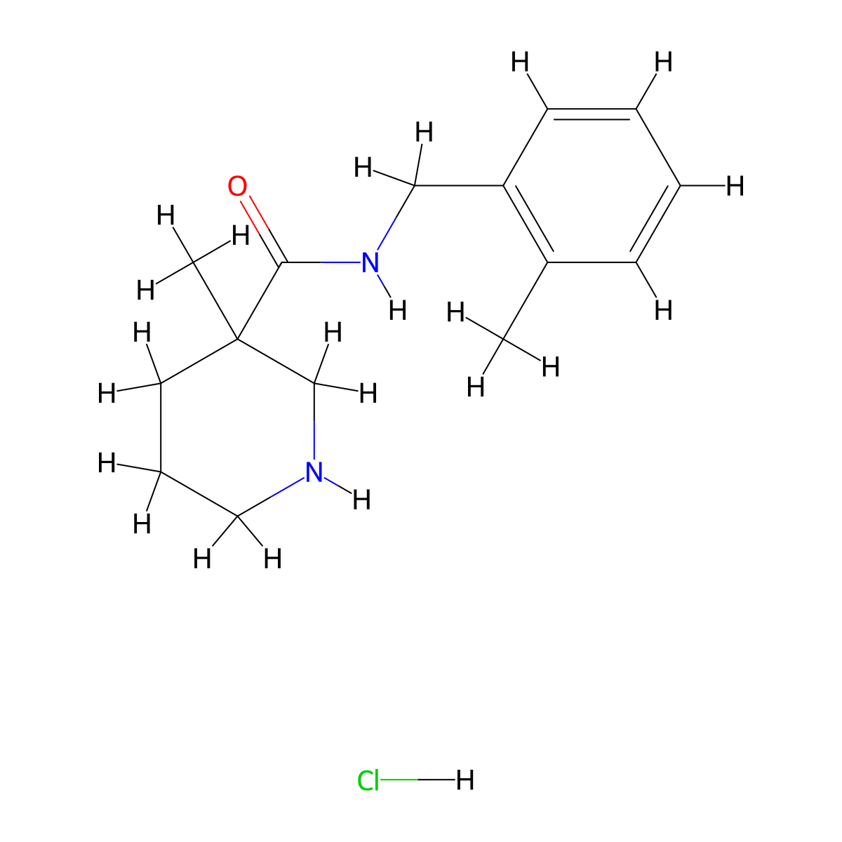 3-Methyl-N-(2-methylbenzyl)piperidine-3-carboxamide hydrochloride molecular structure, CAS 1243104-81-5