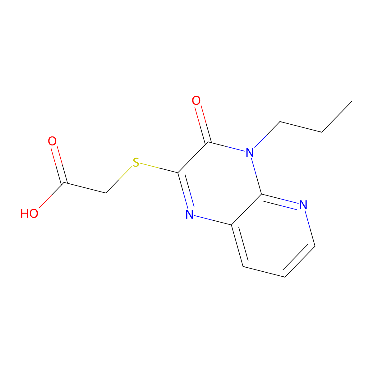 [(3-Oxo-4-propyl-3,4-dihydropyrido[2,3-b]pyrazin-2-yl)thio]acetic acid molecular structure, CAS 1243105-87-4