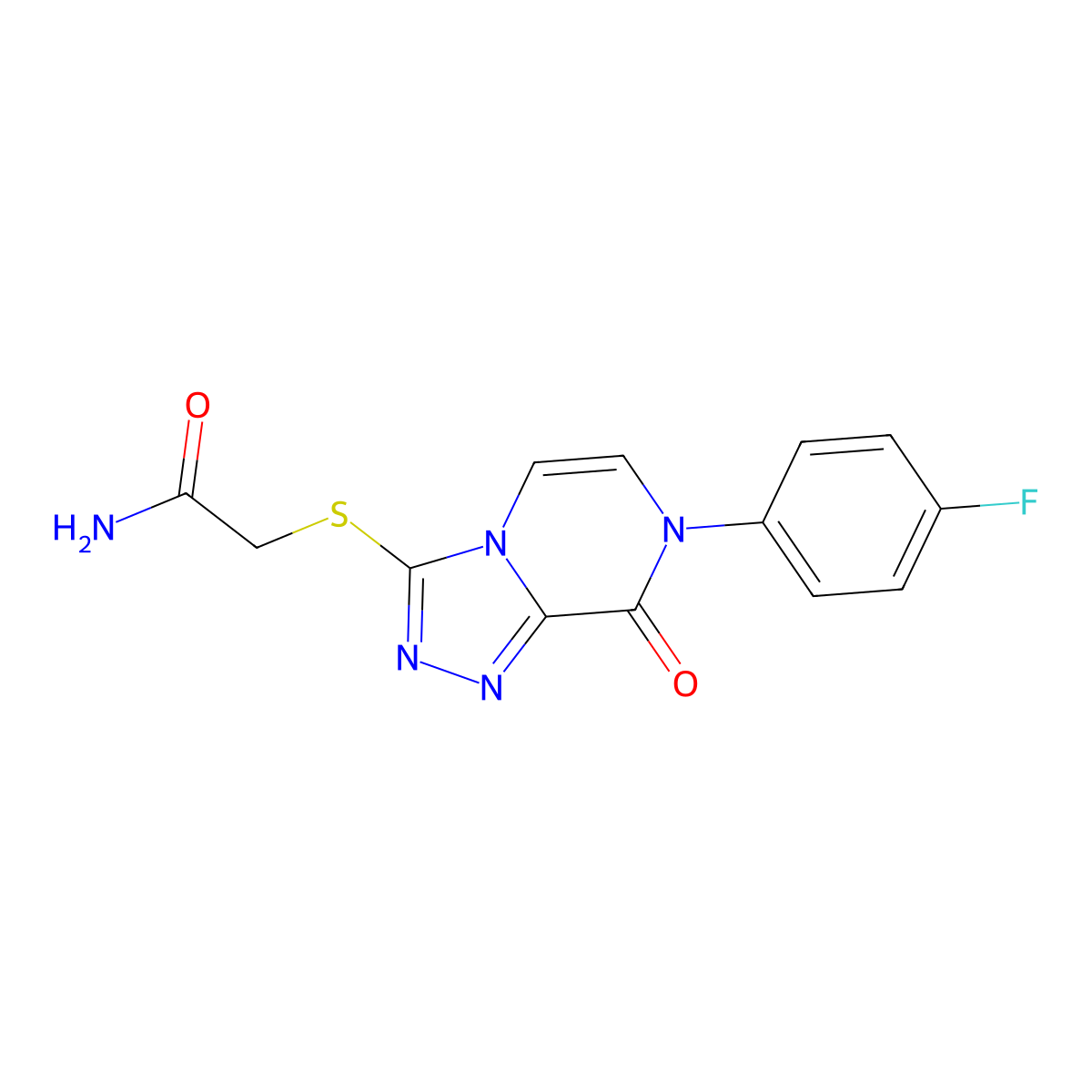 2-{[7-(4-Fluorophenyl)-8-oxo-7,8-dihydro[1,2,4]triazolo[4,3-a]pyrazin-3-yl]thio}acetamide molecular structure, CAS 1243107-70-1