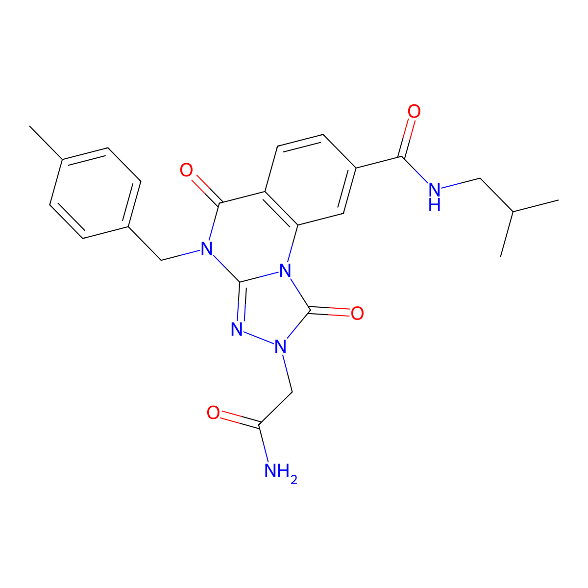 2-(2-amino-2-oxoethyl)-N-isobutyl-4-(4-methylbenzyl)-1,5-dioxo-1,2,4,5-tetrahydro-[1,2,4]triazolo[4,3-a]quinazoline-8-carboxamide molecular structure, CAS 1243107-74-5