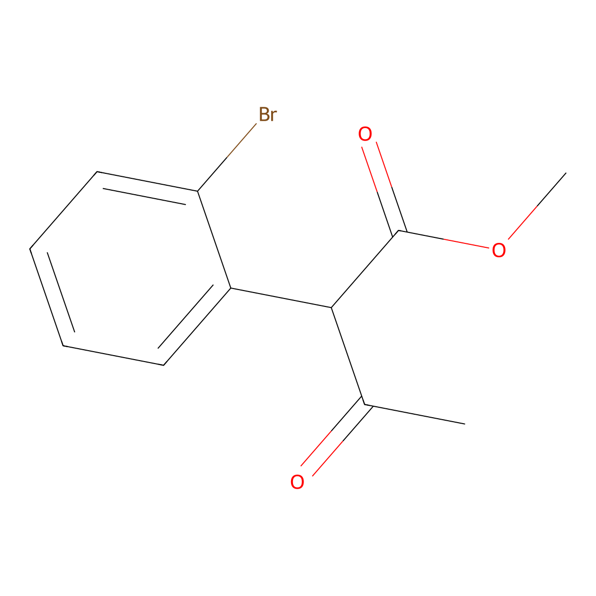 Methyl 2-(2-bromophenyl)-3-oxobutanoate molecular structure, CAS 1243144-97-9