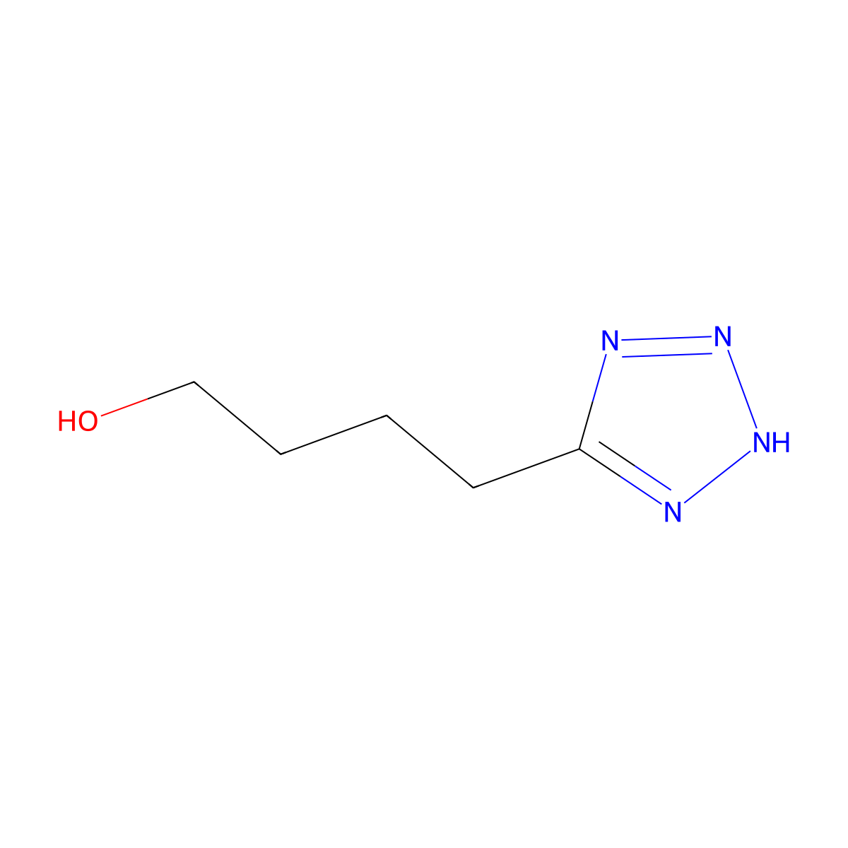 4-(1H-1,2,3,4-tetrazol-5-yl)butan-1-ol molecular structure, CAS 1243154-43-9
