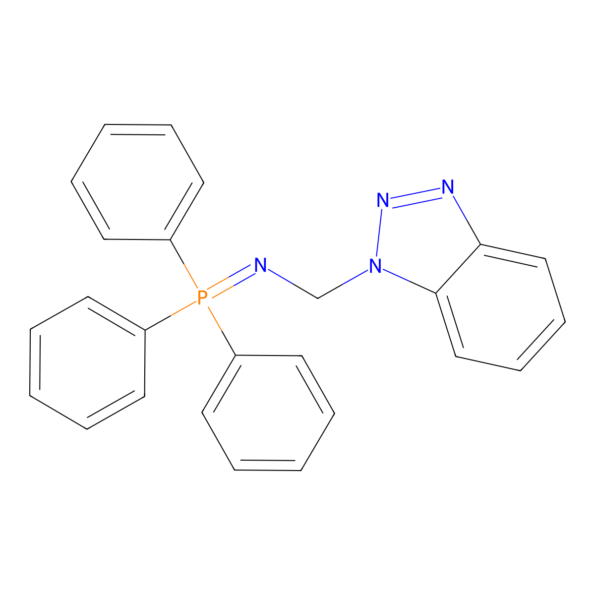 N-(Triphenylphosphoranylidene)-1H-benzotriazole-1-methanamine molecular structure, CAS 124316-00-3