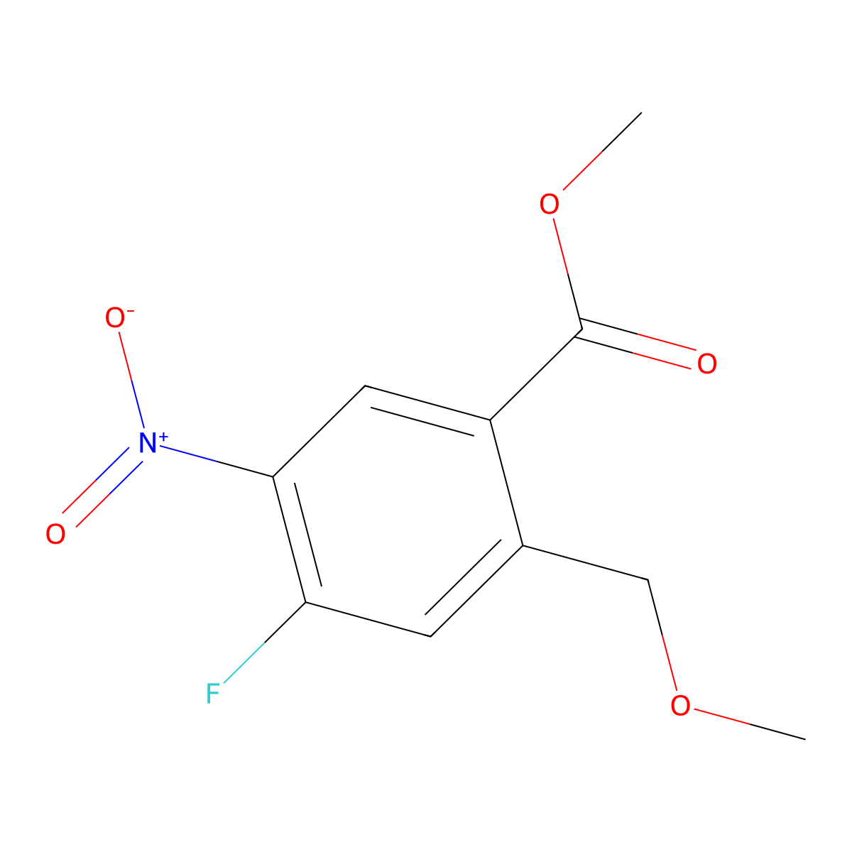 Methyl 4-fluoro-2-(methoxymethyl)-5-nitrobenzoate molecular structure, CAS 1243164-13-7