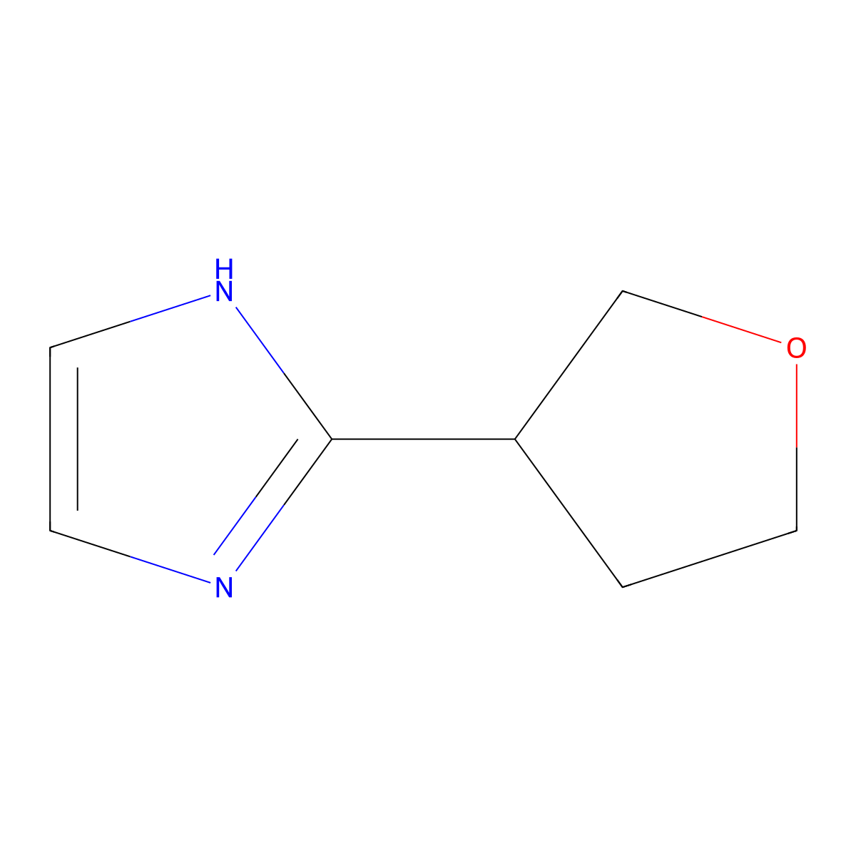 2-(oxolan-3-yl)-1H-imidazole molecular structure, CAS 1243164-54-6