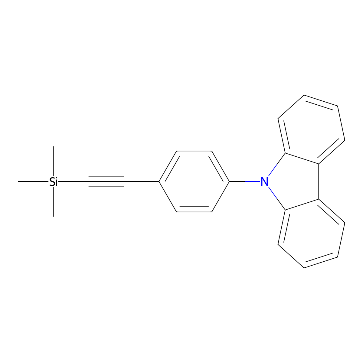 9-(4-((Trimethylsilyl)ethynyl)phenyl)-9h-carbazole molecular structure, CAS 1243184-12-4