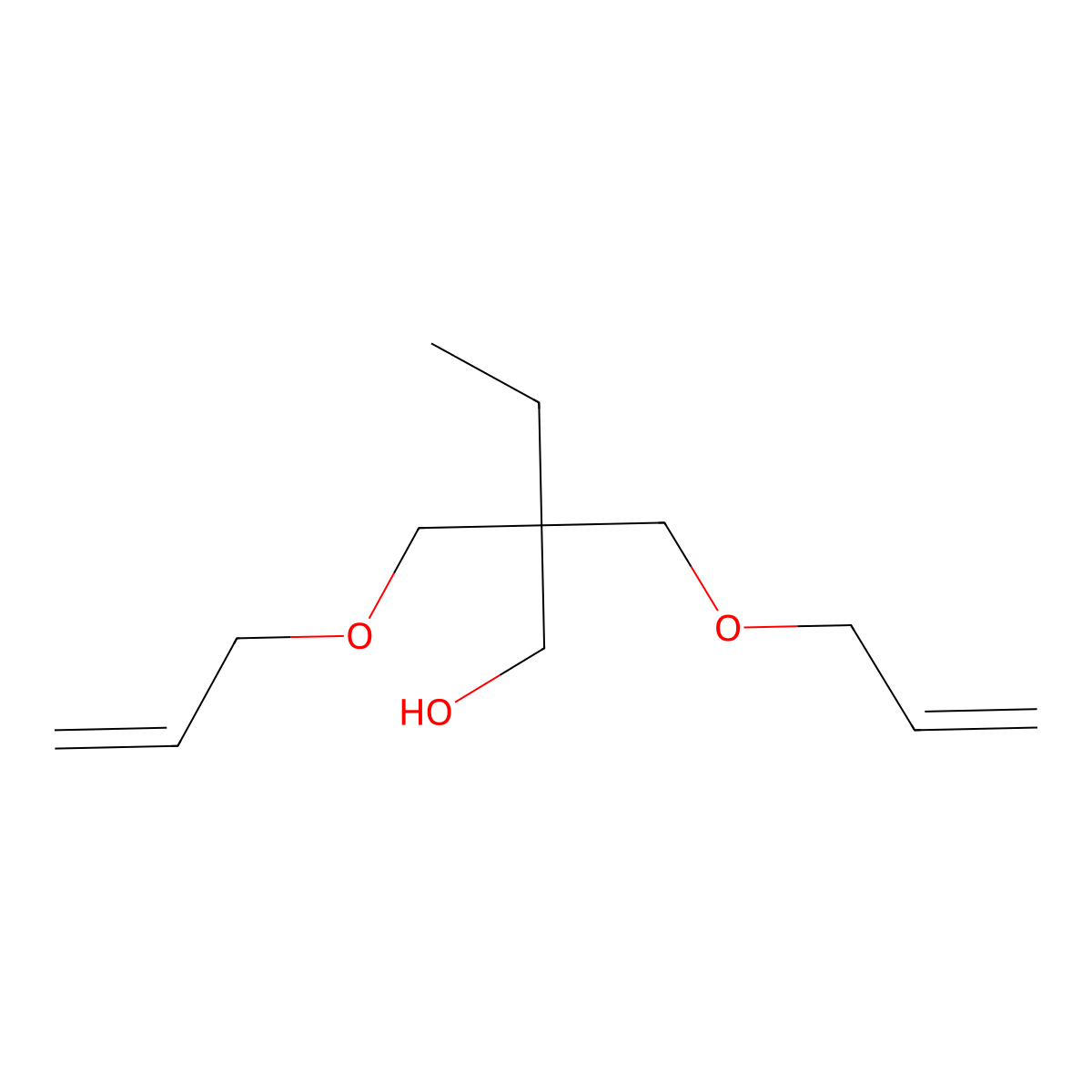 Trimethylolpropane diallyl ether molecular structure, CAS 124319-53-5