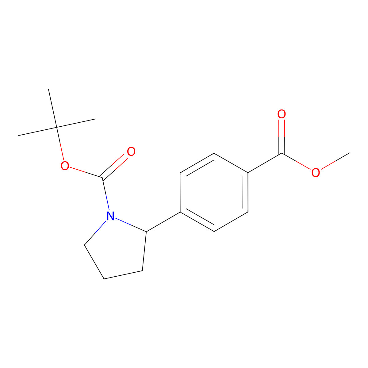 Tert-butyl 2-(4-methoxycarbonylphenyl)pyrrolidine-1-carboxylate molecular structure, CAS 1243198-96-0