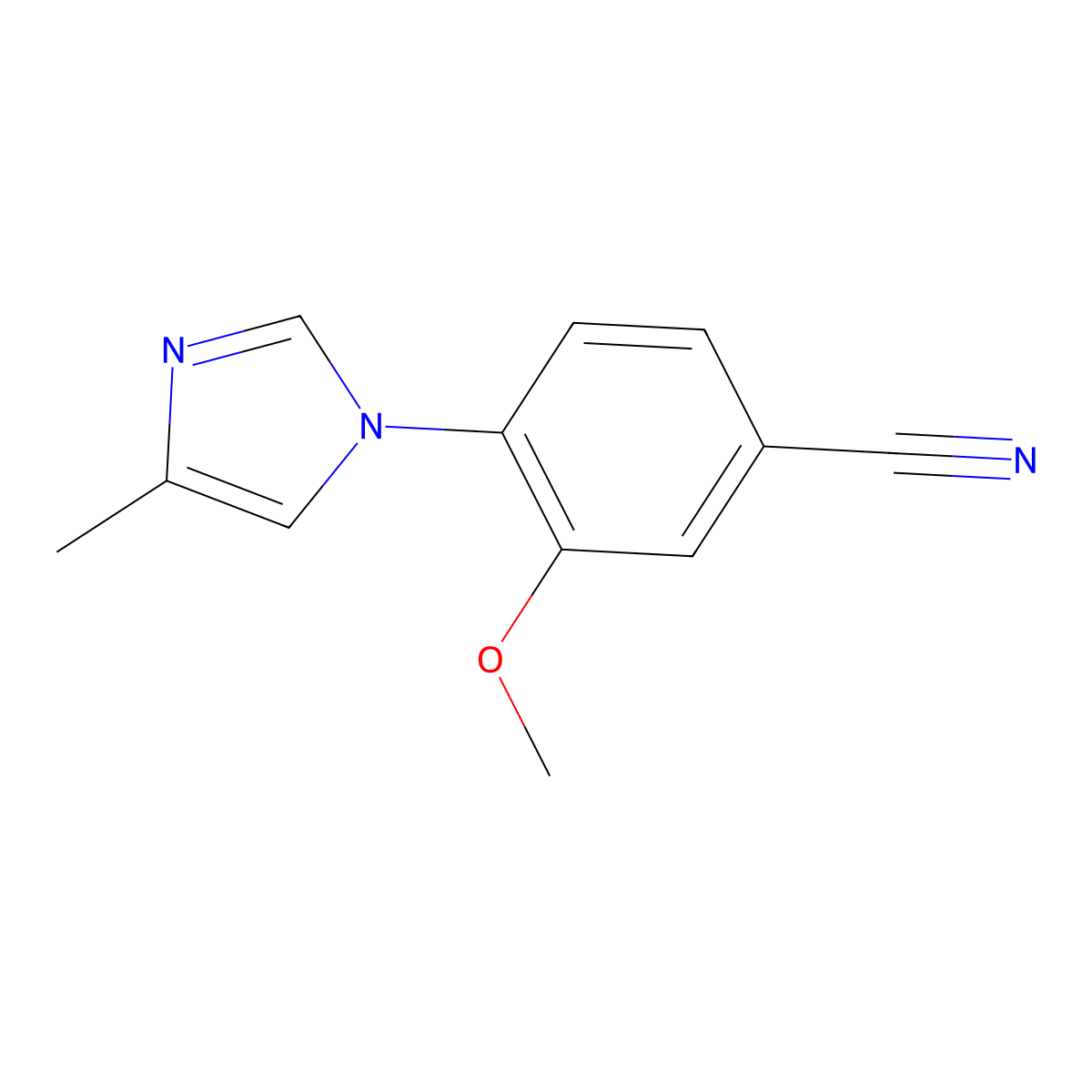 3-methoxy-4-(4-methyl-1H-imidazol-1-yl)benzonitrile molecular structure, CAS 1243204-92-3
