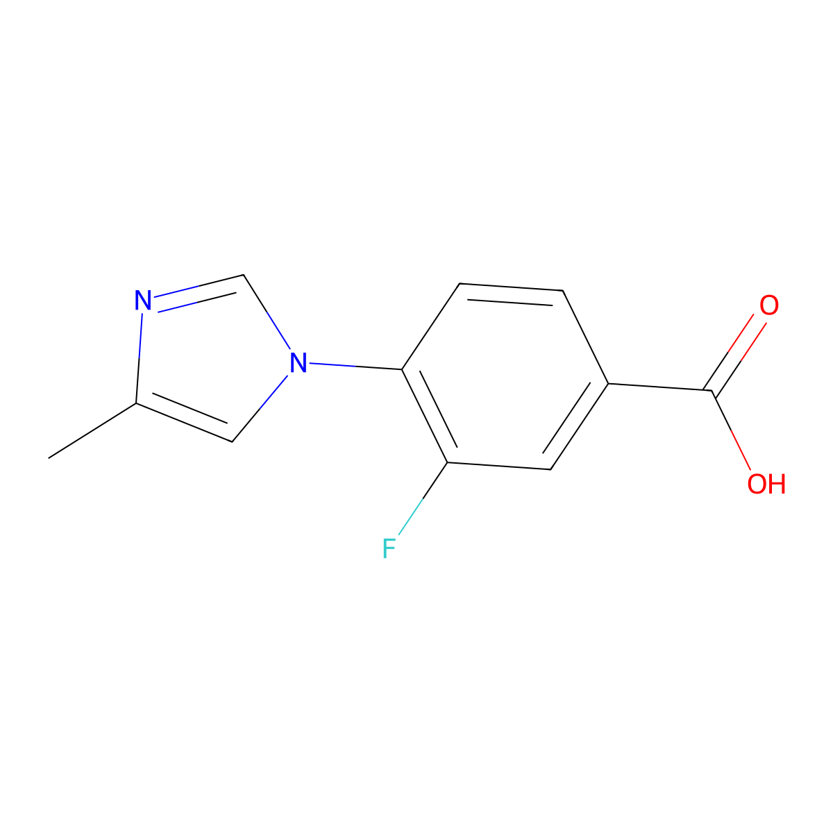 3-fluoro-4-(4-methyl-1H-imidazol-1-yl)benzoic acid molecular structure, CAS 1243205-04-0