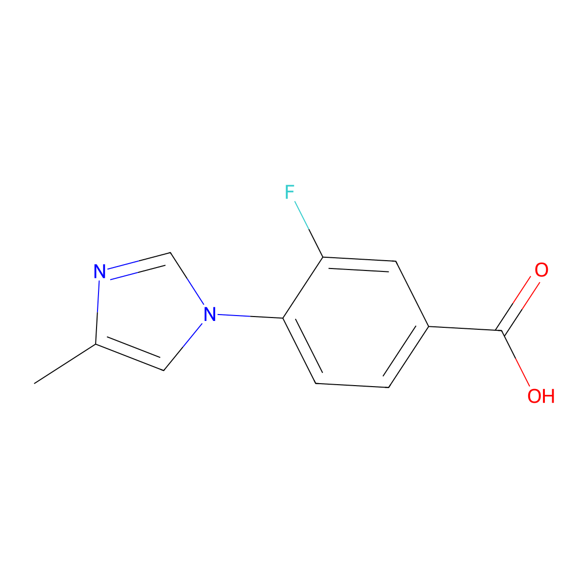 3-fluoro-4-(4-methyl-1H-imidazol-1-yl)benzoic acid molecular structure, CAS 1243205-04-0