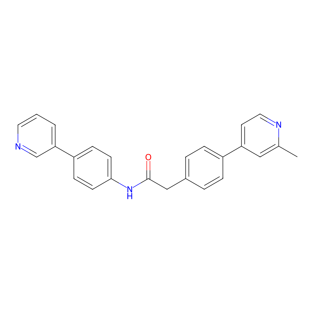 2-(4-(2-Methylpyridin-4-yl)phenyl)-N-(4-(pyridin-3-yl)phenyl)acetamide molecular structure, CAS 1243243-89-1