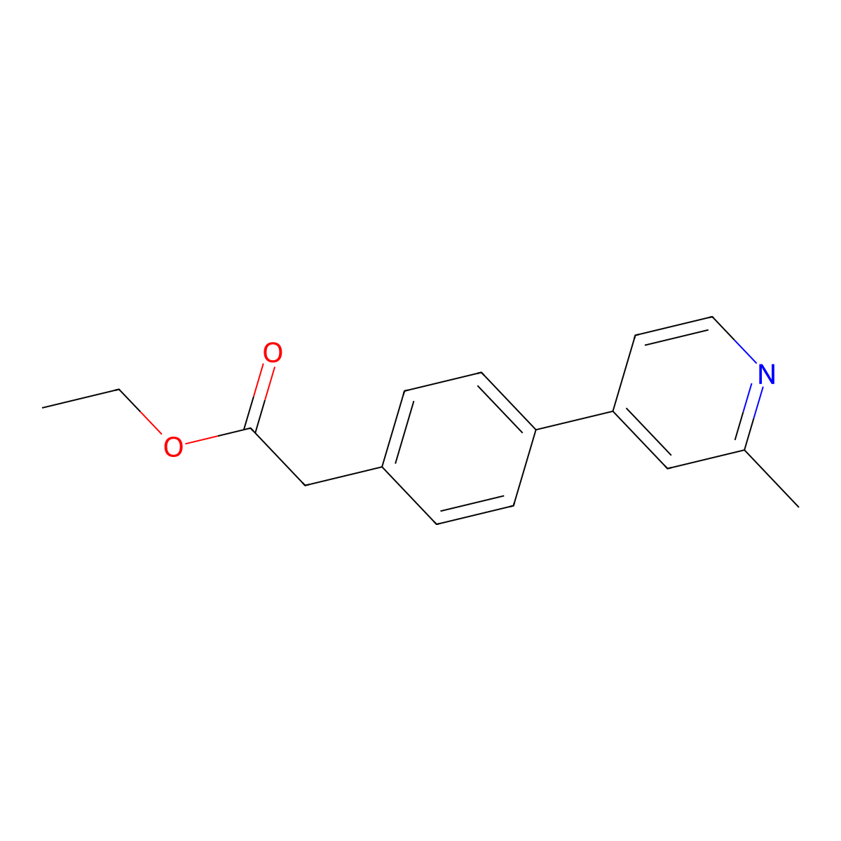 Ethyl 2-(4-(2-methylpyridin-4-yl)phenyl)acetate molecular structure, CAS 1243245-68-2