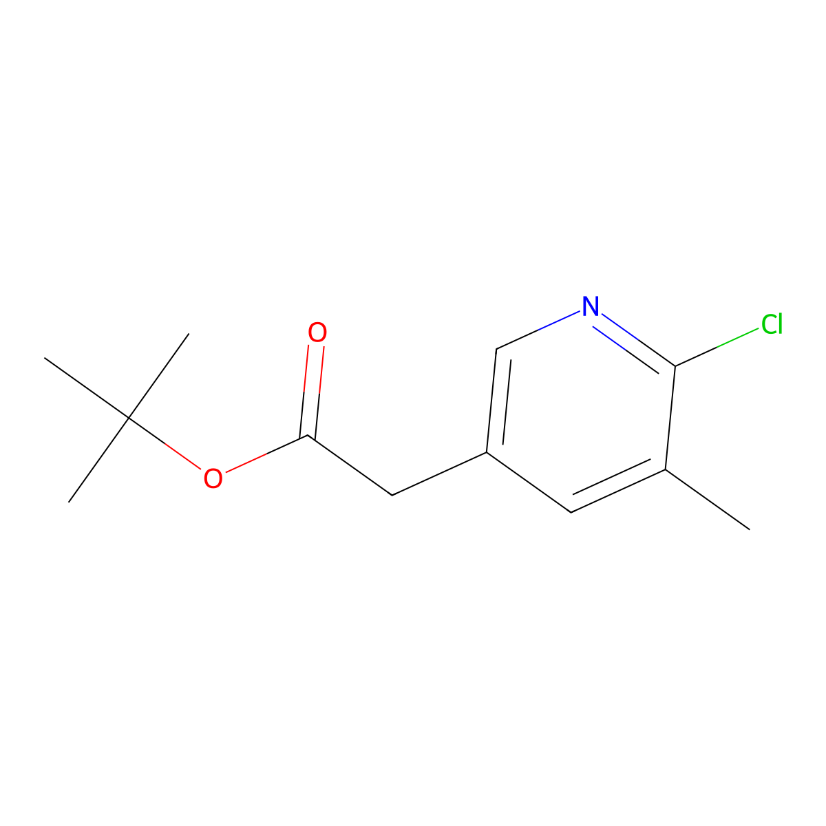 Tert-butyl 2-(6-chloro-5-methylpyridin-3-yl)acetate molecular structure, CAS 1243245-77-3