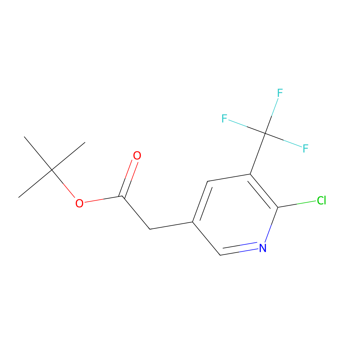 Tert-butyl 2-(6-chloro-5-(trifluoromethyl)pyridin-3-yl)acetate molecular structure, CAS 1243246-06-1