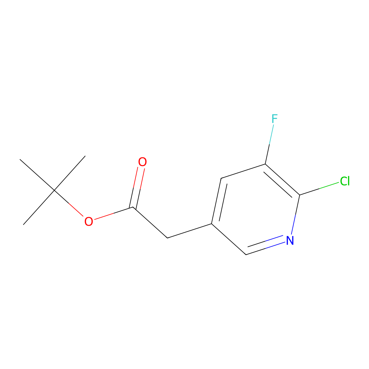 Tert-butyl 2-(6-chloro-5-fluoropyridin-3-yl)acetate molecular structure, CAS 1243246-09-4