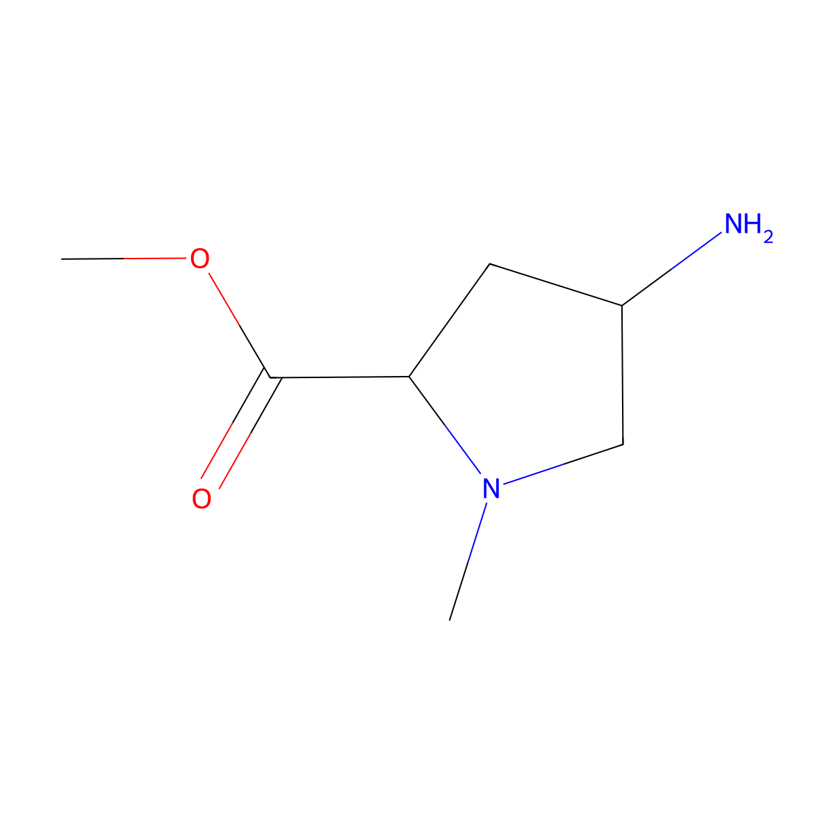 methyl (4S)-4-amino-1-methyl-L-prolinate molecular structure, CAS 1243248-53-4