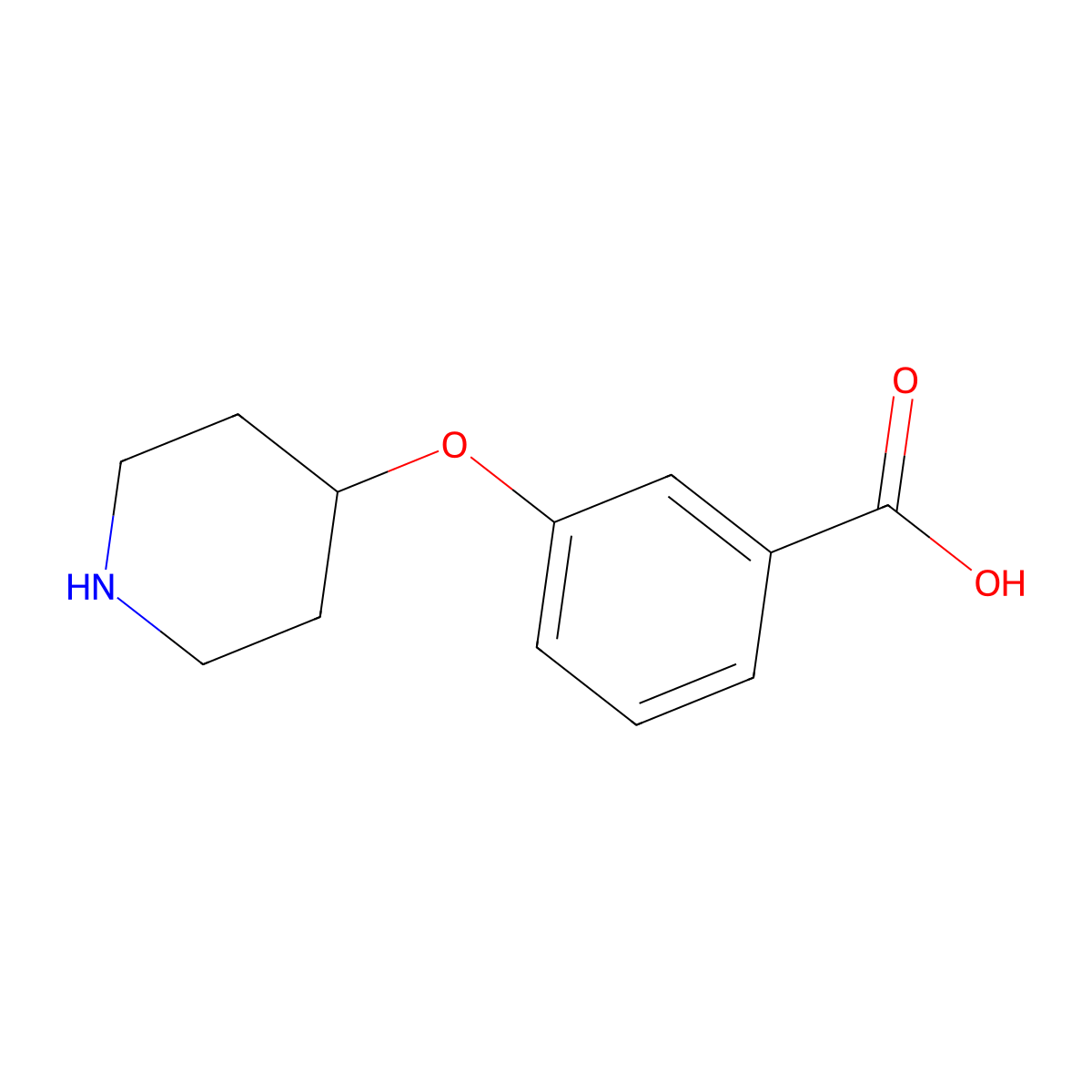 3-(4-Piperidinyloxy)-benzoic acid molecular structure, CAS 1243249-96-8