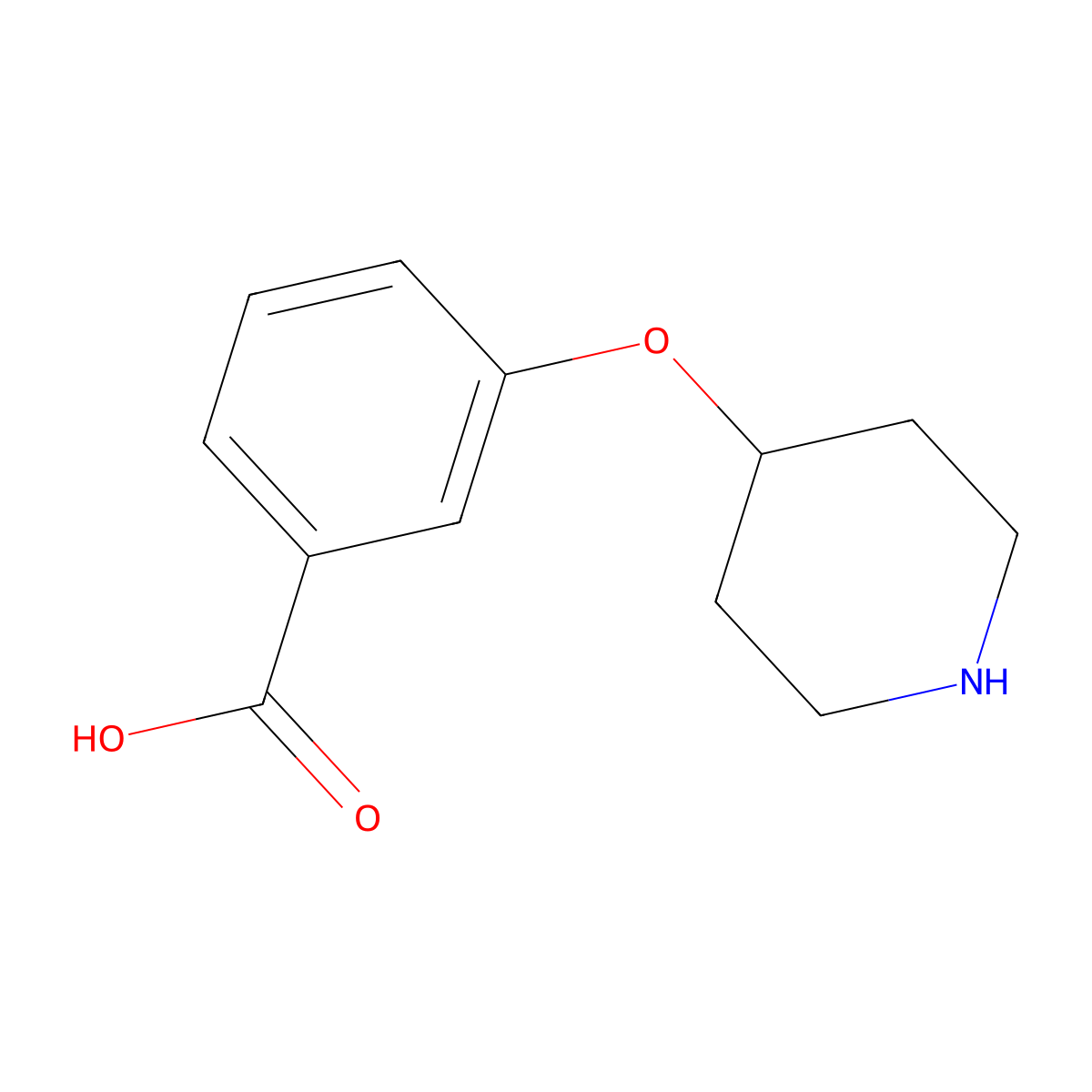 3-(4-Piperidinyloxy)-benzoic acid molecular structure, CAS 1243249-96-8