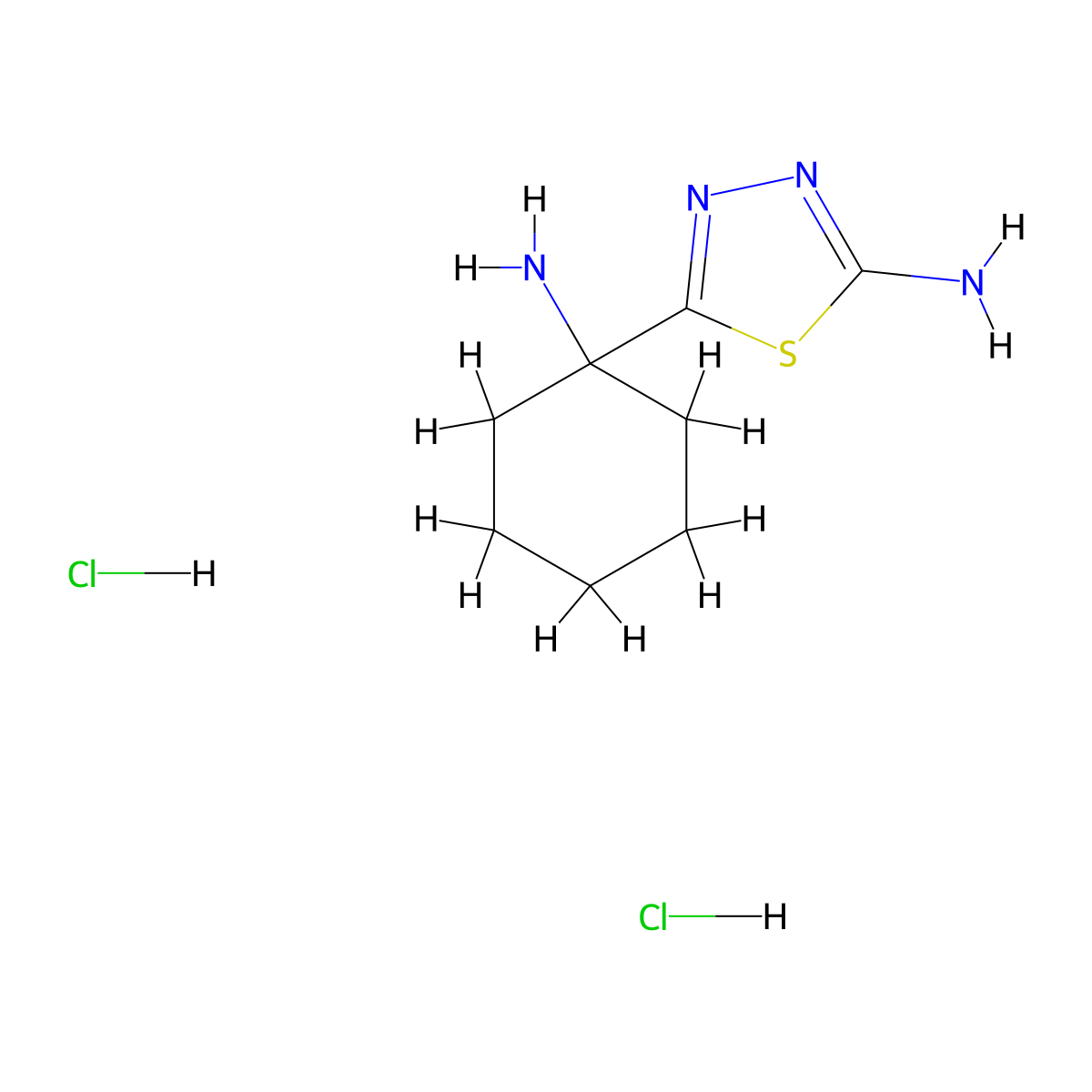 5-(1-Aminocyclohexyl)-1,3,4-thiadiazol-2-amine dihydrochloride molecular structure, CAS 1243249-98-0