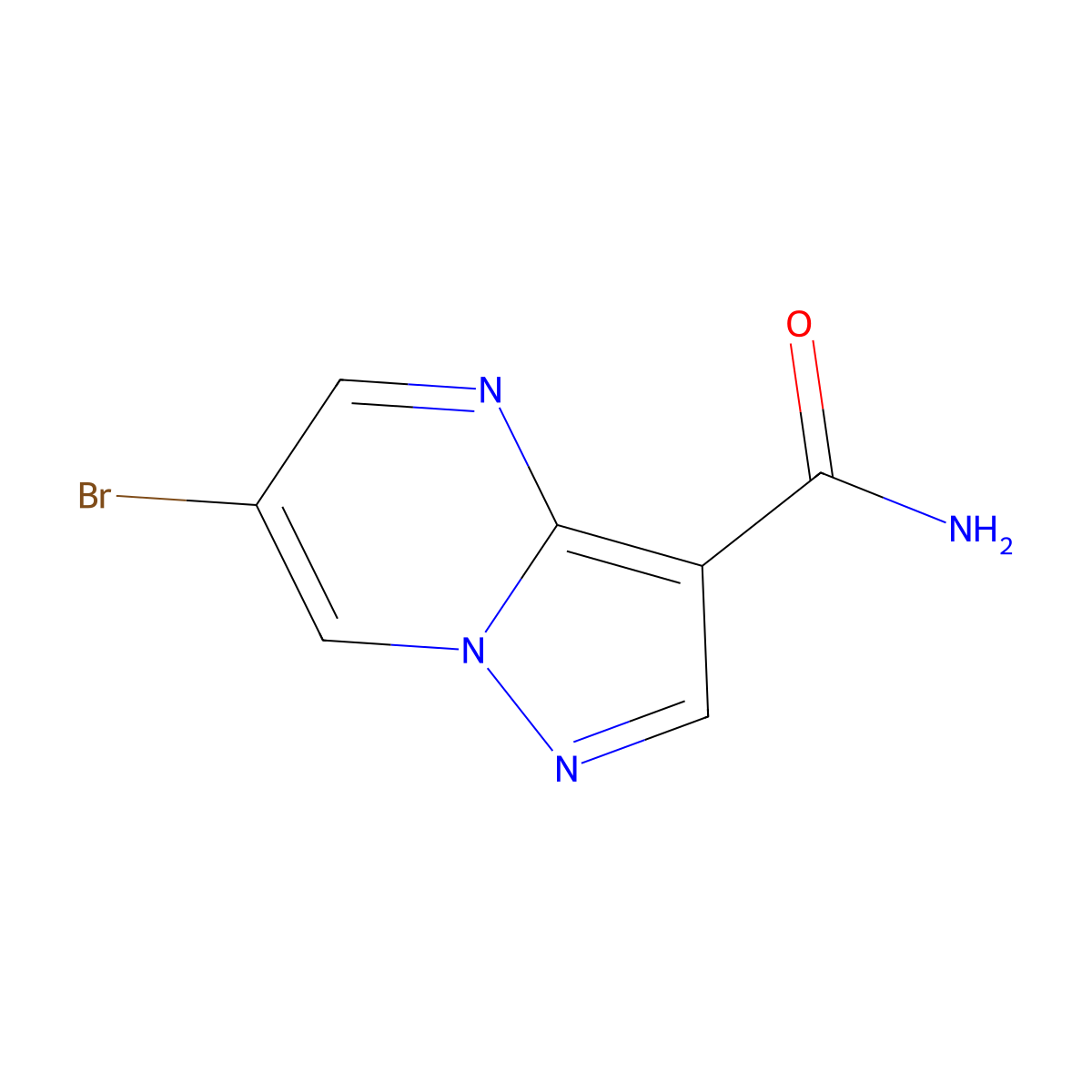 6-Bromopyrazolo[1,5-a]pyrimidine-3-carboxamide molecular structure, CAS 1243249-99-1