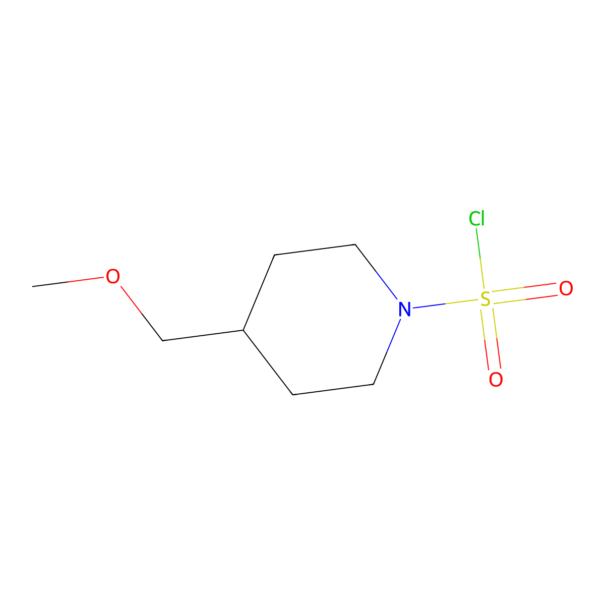 4-(Methoxymethyl)-1-piperidinesulfonyl chloride molecular structure, CAS 1243250-01-2
