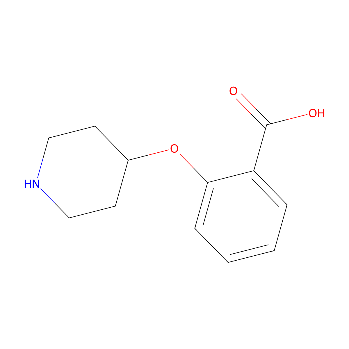 2-(Piperidin-4-yloxy)benzoic acid molecular structure, CAS 1243250-02-3