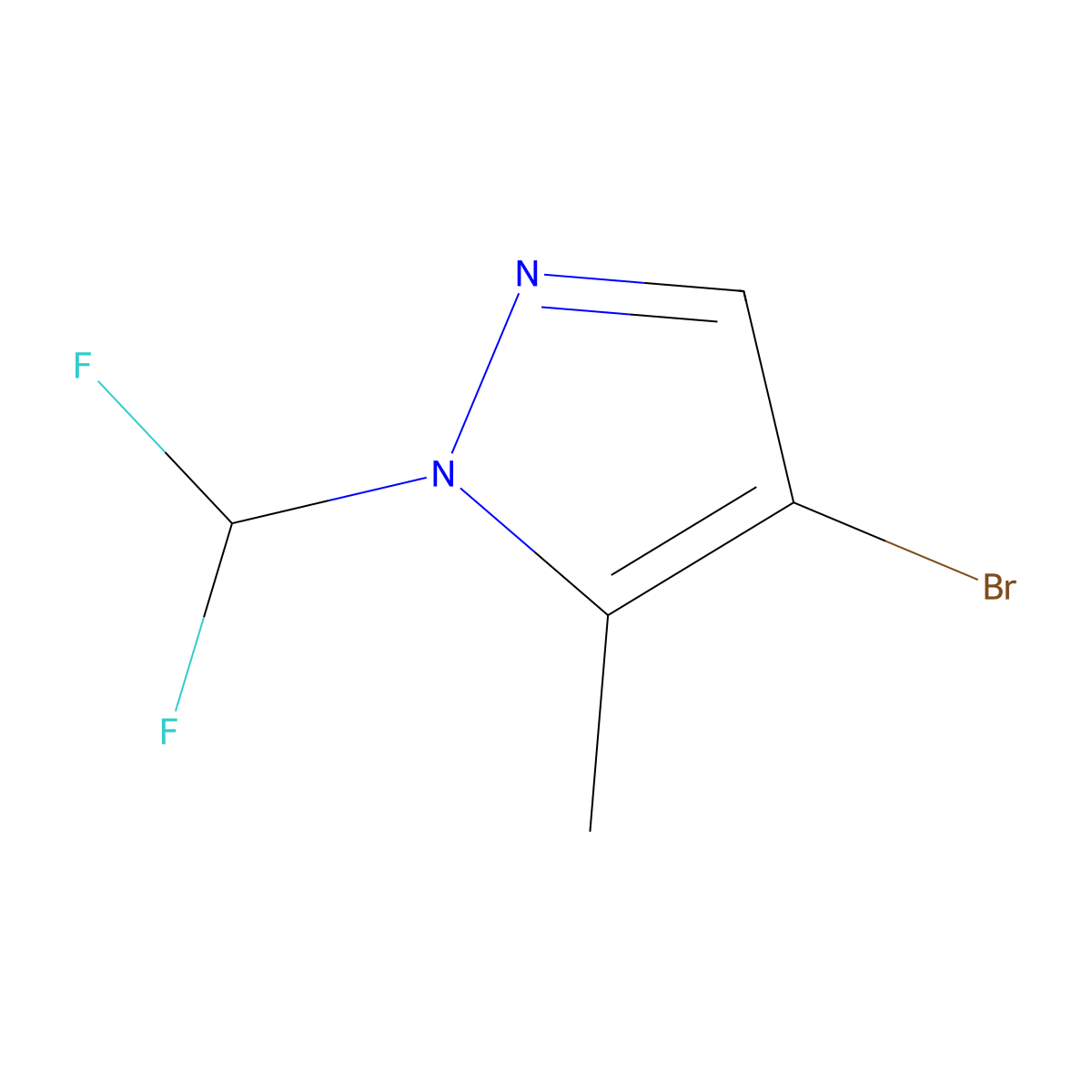 4-Bromo-1-(difluoromethyl)-5-methyl-1H-pyrazole molecular structure, CAS 1243250-04-5