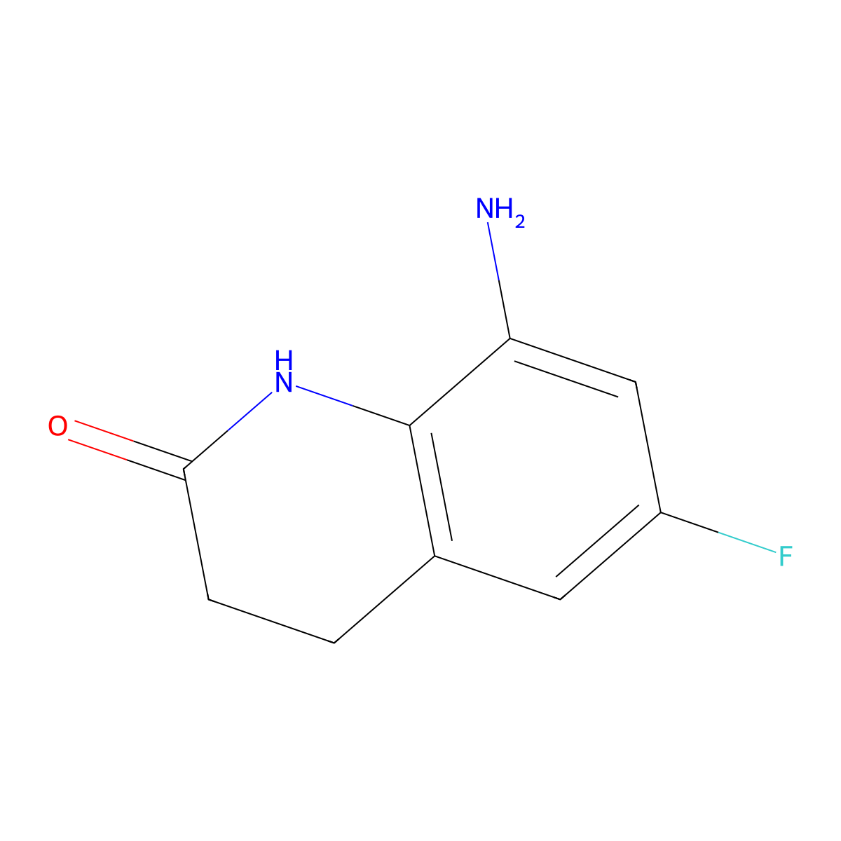 8-Amino-6-fluoro-3,4-dihydroquinolin-2(1H)-one molecular structure, CAS 1243250-06-7