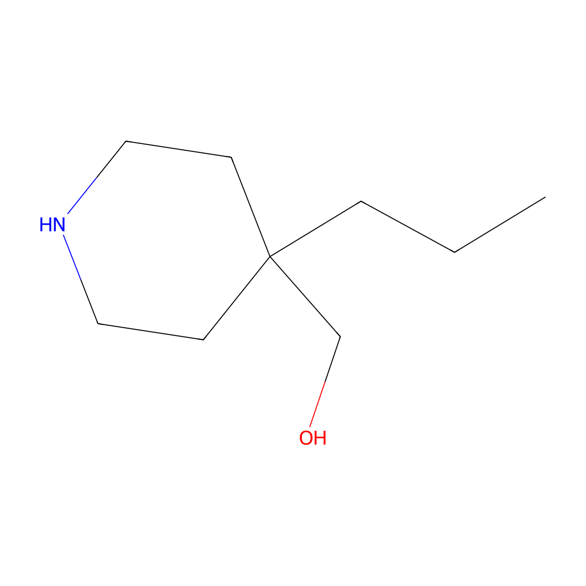 (4-Propyl-4-piperidinyl)methanol molecular structure, CAS 1243250-07-8