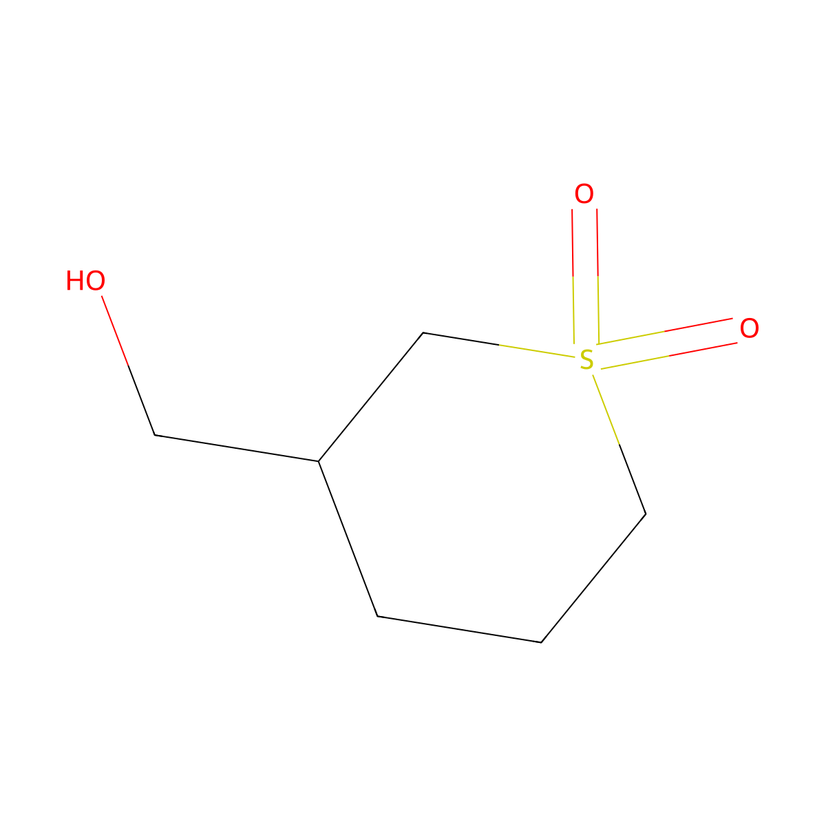 3-(Hydroxymethyl)-1lambda6-thiane-1,1-dione molecular structure, CAS 1243250-12-5