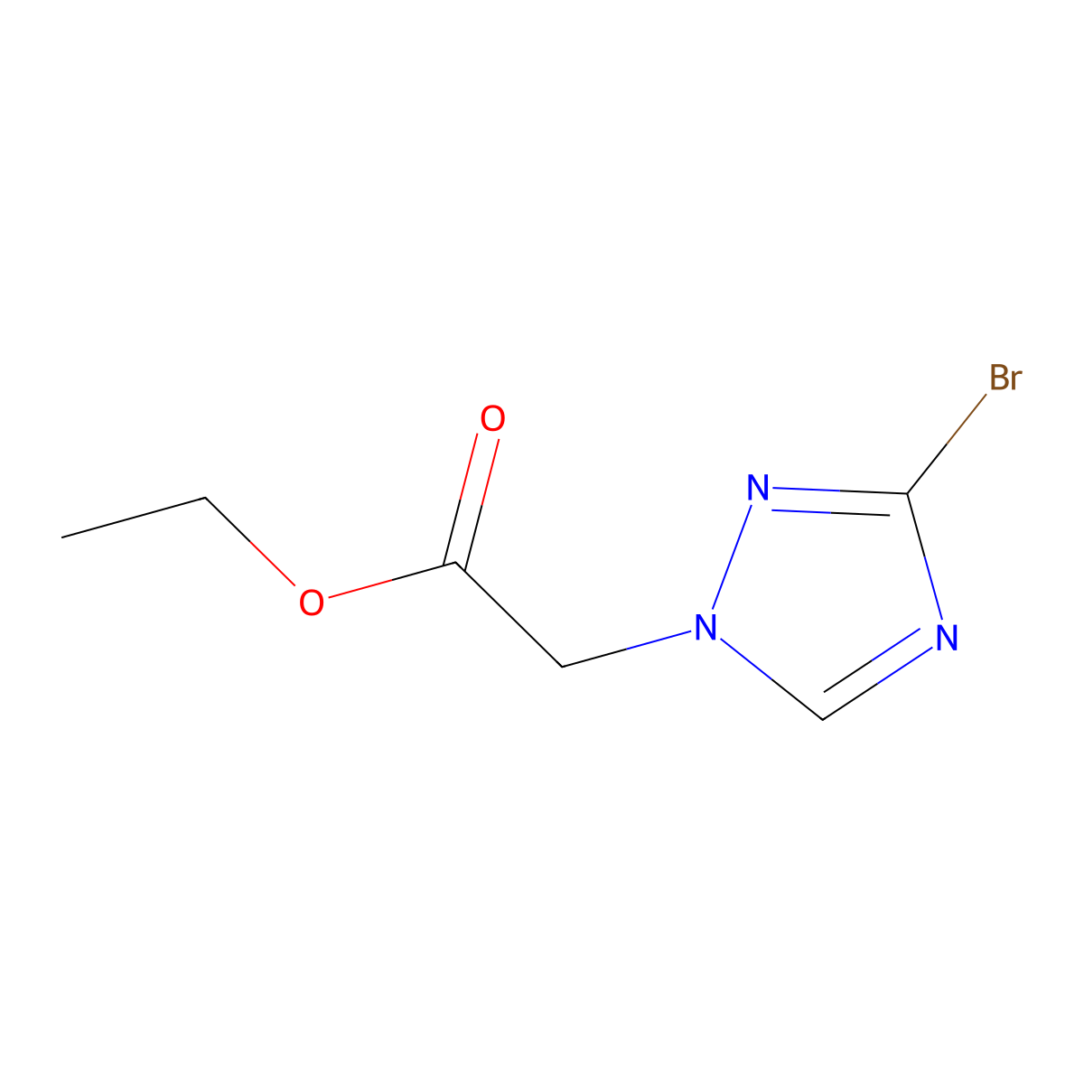 Ethyl 2-(3-bromo-1H-1,2,4-triazol-1-yl)acetate molecular structure, CAS 1243250-13-6